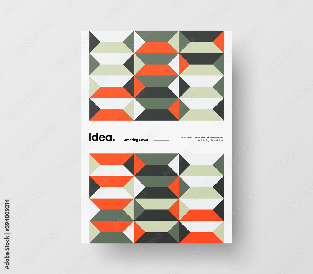 Fototapeta premium Abstract corporate identity report cover. Geometric vector business presentation design layout. Amazing company illustration brochure template.