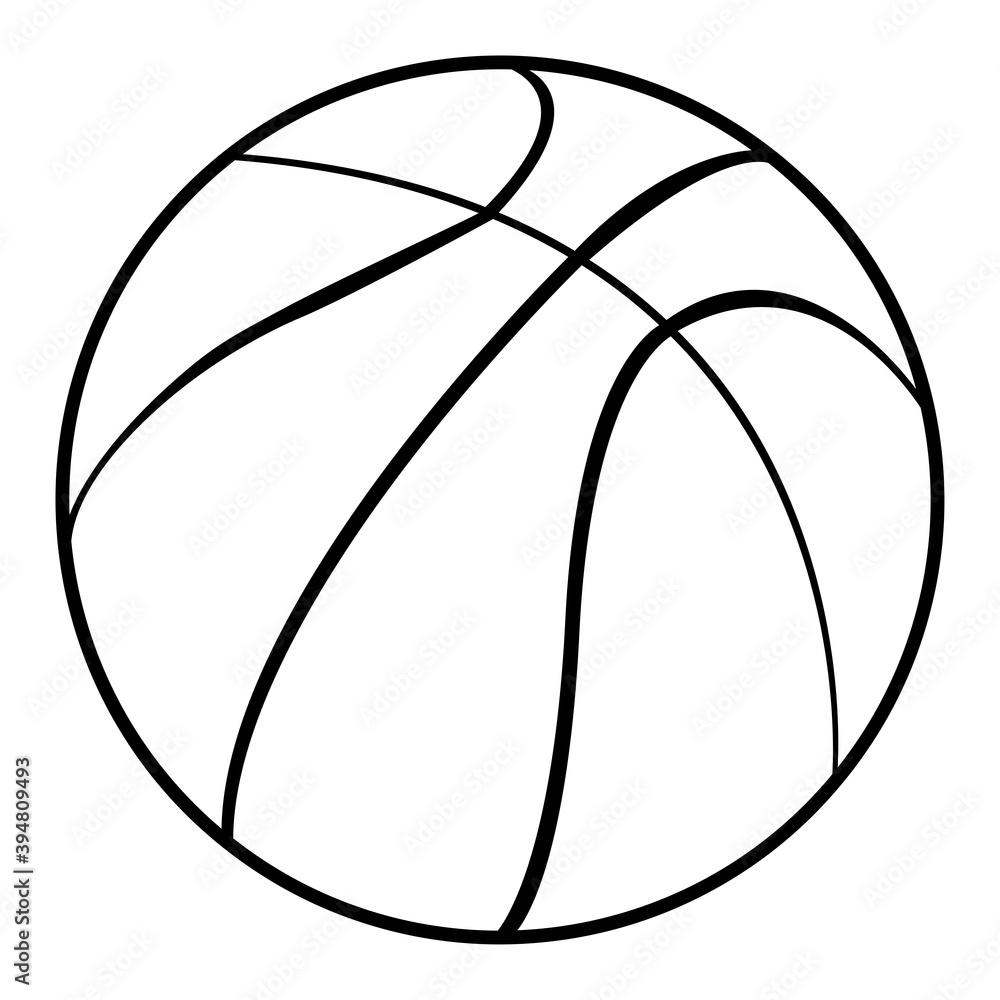 Vector illustration of isolated basketball doodle, on white background. Simple flat style. Vector illustration of isolated basketball doodle, on white background. Simple flat style.