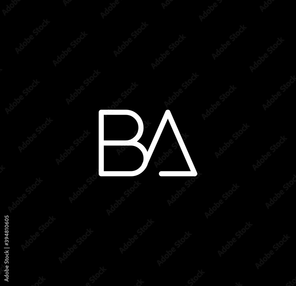 Letter BA alphabet logo design vector. The initials of the letter B and A logo design in a minimal style are suitable for an abbreviated name logo. Letter BA alphabet logo design vector. The initials of the letter B and A logo design in a minimal style are suitable for an abbreviated name logo.