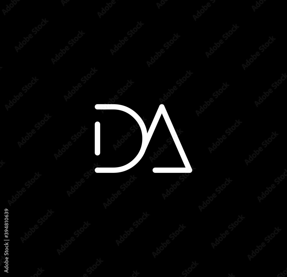 Letter DA alphabet logo design vector. The initials of the letter D and A logo design in a minimal style are suitable for an abbreviated name logo. Letter DA alphabet logo design vector. The initials of the letter D and A logo design in a minimal style are suitable for an abbreviated name logo.