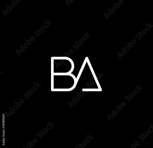 Wallpaper Mural Letter BA alphabet logo design vector. The initials of the letter B and A logo design in a minimal style are suitable for an abbreviated name logo. Torontodigital.ca