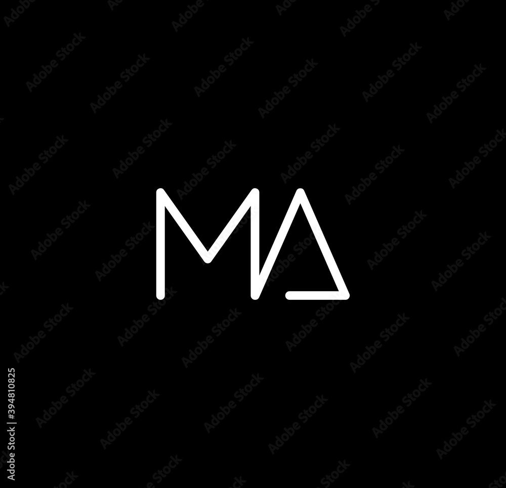 Letter MA alphabet logo design vector. The initials of the letter M and A logo design in a minimal style are suitable for an abbreviated name logo. Letter MA alphabet logo design vector. The initials of the letter M and A logo design in a minimal style are suitable for an abbreviated name logo.