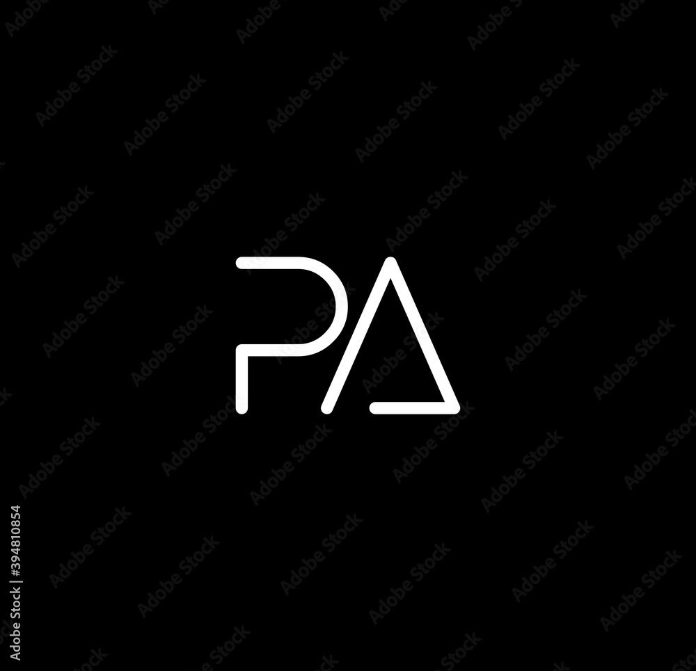 Letter PA alphabet logo design vector. The initials of the letter P and A logo design in a minimal style are suitable for an abbreviated name logo. Letter PA alphabet logo design vector. The initials of the letter P and A logo design in a minimal style are suitable for an abbreviated name logo.