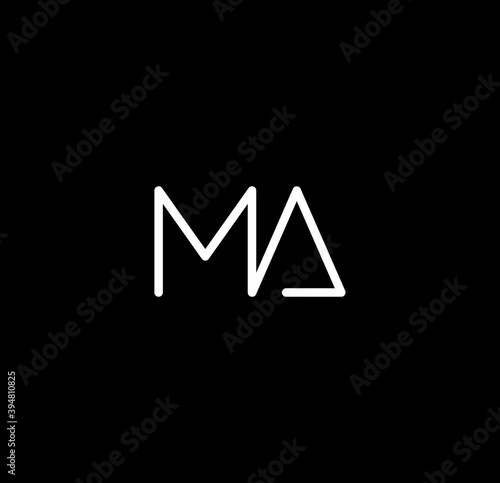 Letter MA alphabet logo design vector. The initials of the letter M and A logo design in a minimal style are suitable for an abbreviated name logo.