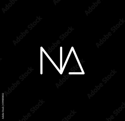 Letter NA alphabet logo design vector. The initials of the letter N and A logo design in a minimal style are suitable for an abbreviated name logo.