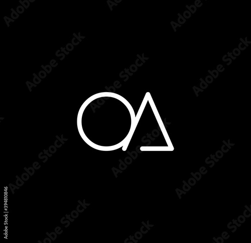 Letter OA alphabet logo design vector. The initials of the letter O and A logo design in a minimal style are suitable for an abbreviated name logo.