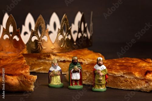 Fotografie King cake or galette des rois in French