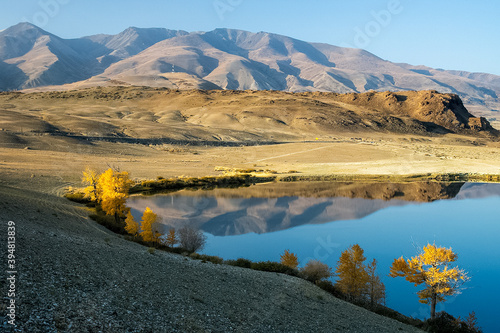 The altai mountains. landscape of nature on the Altai mountains and in the gorges between the mountains. photo