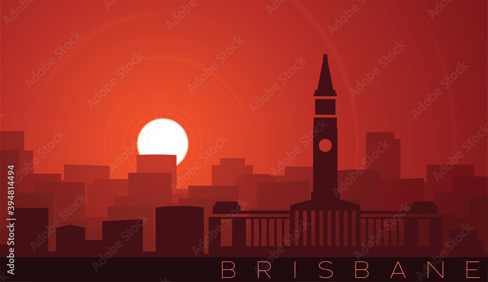 Brisbane Low Sun Skyline Scene