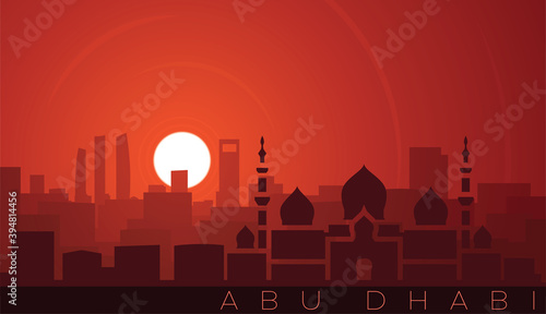 Abu Dhabi Low Sun Skyline Scene