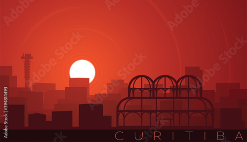Curitiba Low Sun Skyline Scene photo