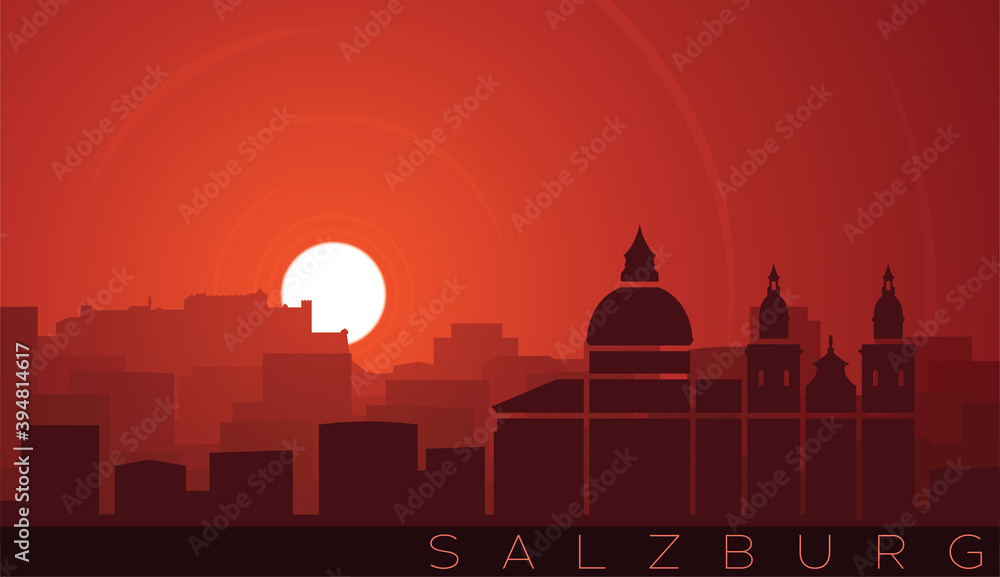 Salzburg Low Sun Skyline Scene