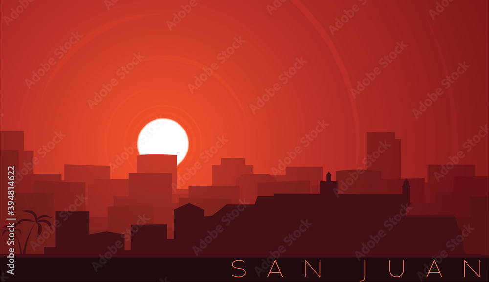 San Juan Puerto Rico Low Sun Skyline Scene