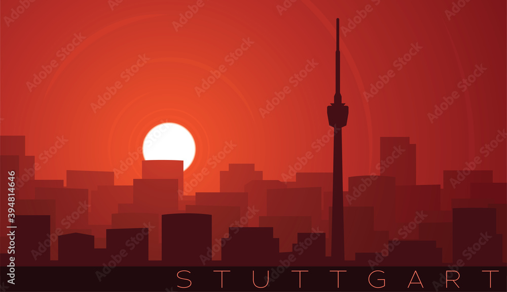 Stuttgart Low Sun Skyline Scene