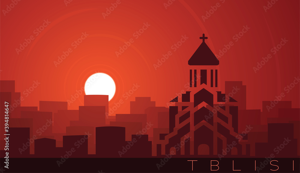 Tbilisi Low Sun Skyline Scene