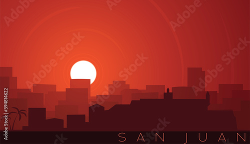 San Juan Puerto Rico Low Sun Skyline Scene