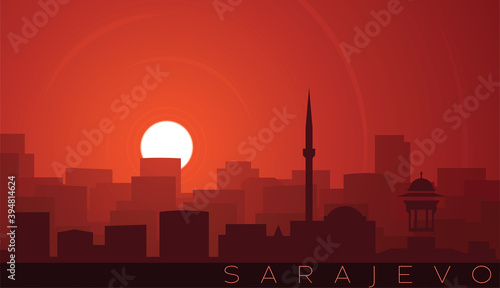 Sarajevo Low Sun Skyline Scene