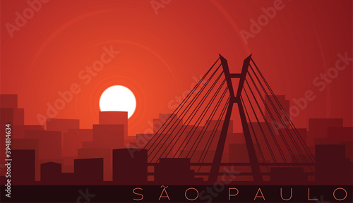 Sao Paulo Low Sun Skyline Scene