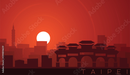 Taipei Low Sun Skyline Scene