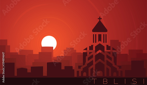 Tbilisi Low Sun Skyline Scene