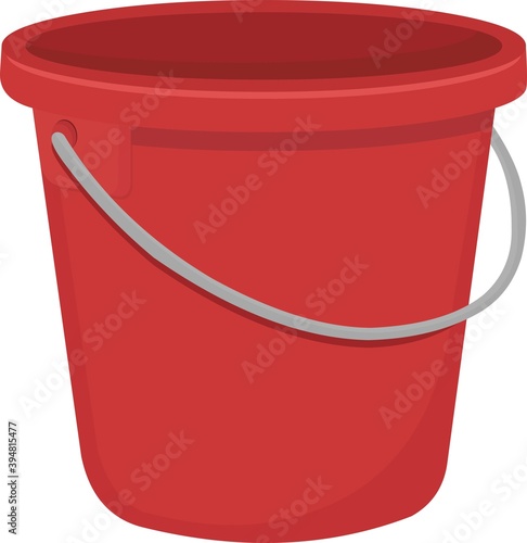 Vector emoticon illustration of a red bucket