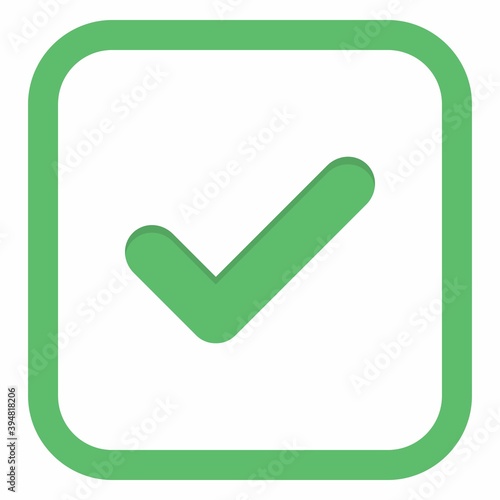 Check marks, Tick marks, Accepted, Approved, Yes, Correct, Ok, Right Choices, Task Completion, Voting. - vector mark symbols in green. Isolated icon.