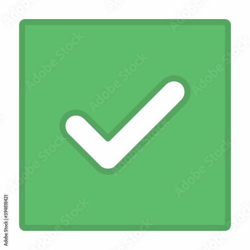 Check marks, Tick marks, Accepted, Approved, Yes, Correct, Ok, Right Choices, Task Completion, Voting. - vector mark symbols in green. Isolated icon.