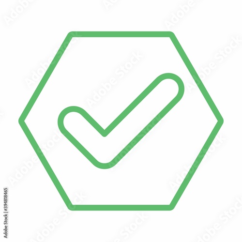 Check marks, Tick marks, Accepted, Approved, Yes, Correct, Ok, Right Choices, Task Completion, Voting. - vector mark symbols in green. Isolated icon.