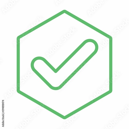 Check marks, Tick marks, Accepted, Approved, Yes, Correct, Ok, Right Choices, Task Completion, Voting. - vector mark symbols in green. Isolated icon.