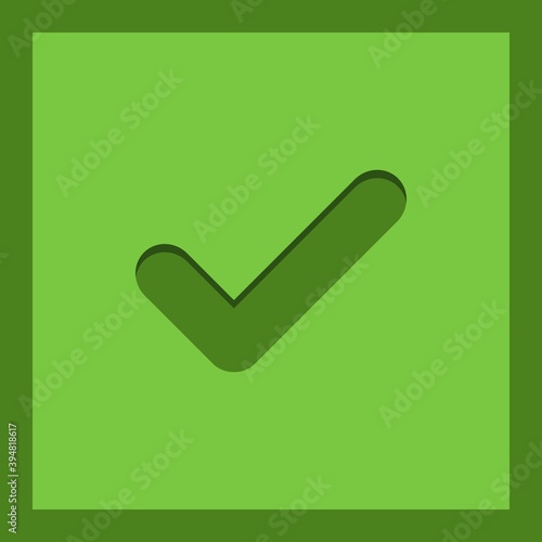 Check marks, Tick marks, Accepted, Approved, Yes, Correct, Ok, Right Choices, Task Completion, Voting. - vector mark symbols in green. Isolated icon.