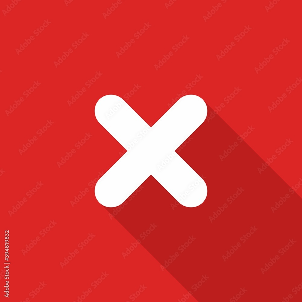 Fototapeta premium Wrong marks, Cross marks, Rejected, Disapproved, No, False, Not Ok, Wrong Choices, Task Completion, Voting. - vector mark symbols in red. Isolated icon.