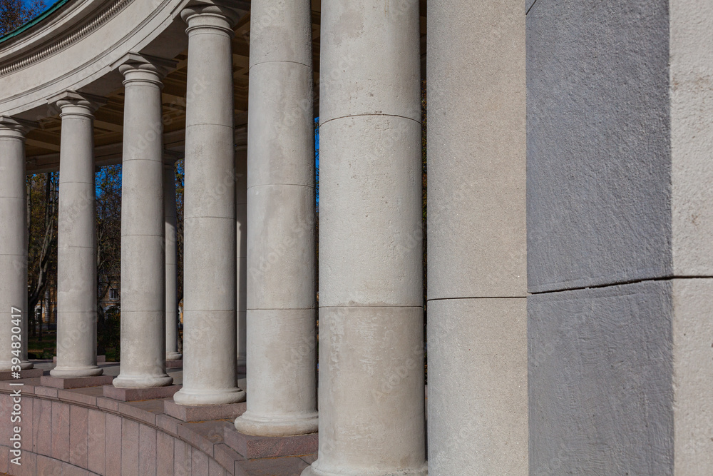 Picturesque stone colonnade of an old mansion Picturesque stone colonnade of an old mansion