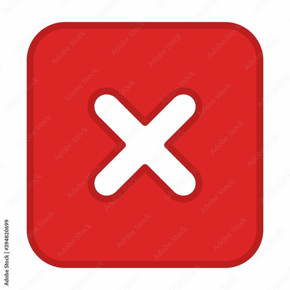 Fototapeta premium Wrong marks, Cross marks, Rejected, Disapproved, No, False, Not Ok, Wrong Choices, Task Completion, Voting. - vector mark symbols in red. Isolated icon.