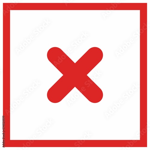 Wrong marks, Cross marks, Rejected, Disapproved, No, False, Not Ok, Wrong Choices, Task Completion, Voting. - vector mark symbols in red. Isolated icon.