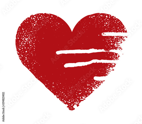 Flying heart. Vector graphic illustration of a red heart with white wings isolated on white background. Suitable for valentine card, t-shirt design, tattoo, sticker, design element