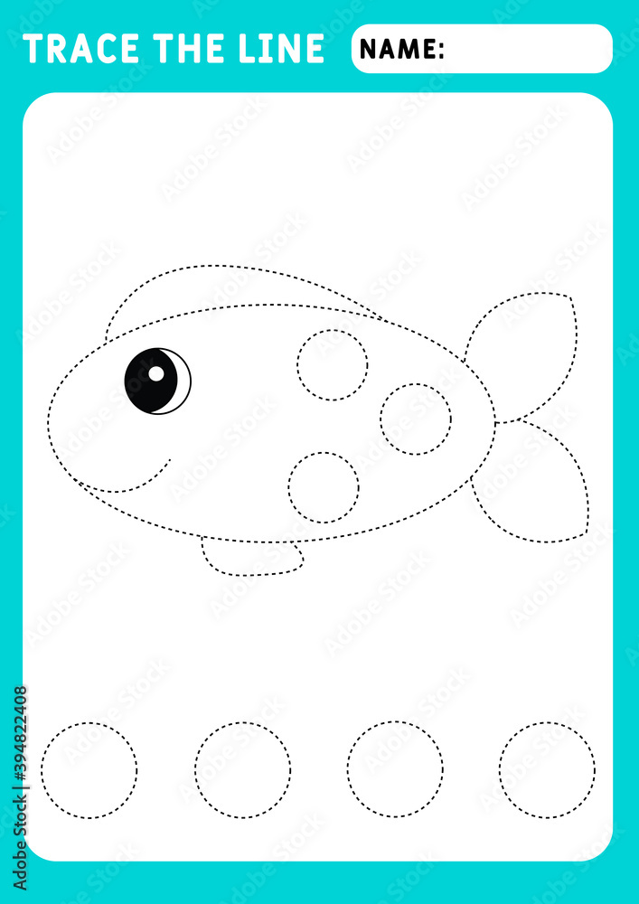 Funny little fish. Educational children game. Preschool worksheet for