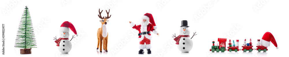 Christmas objects isolated on white background Christmas objects isolated on white background