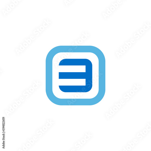 number 3 square colorful geometric curve design logo vector