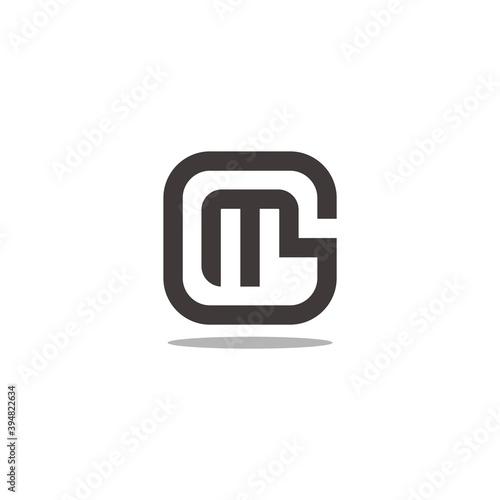 abstract letter gm link square geometric logo vector