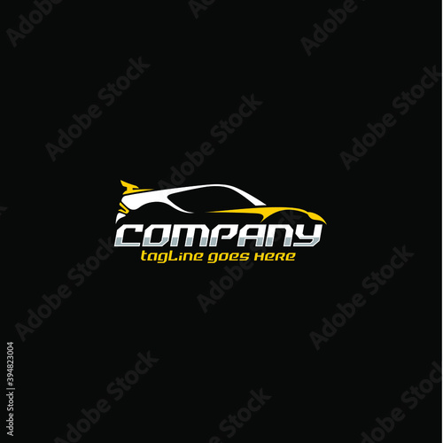 Vector Abstract Sport Car Silhouette Logo Set
