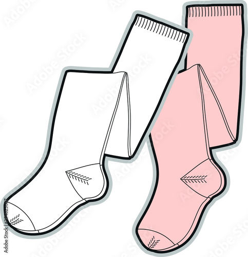 Kids Baby Girls Stretchy Tights Leggings Long Pantyhose Ballet Stockings vector