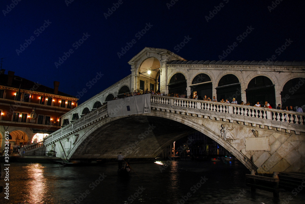 Rialto bridge at night, Venice