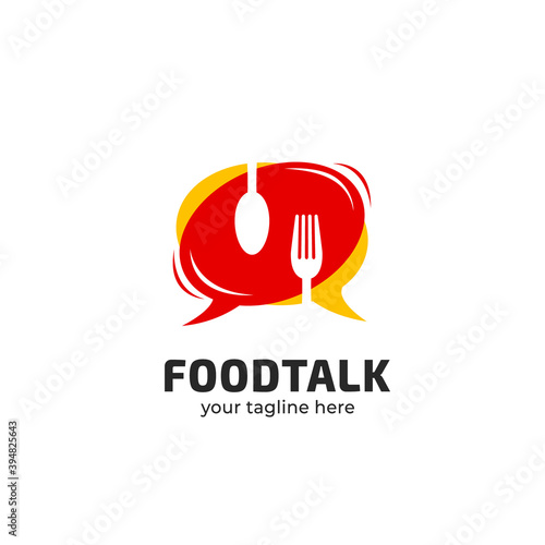 Foodie food talk logo icon symbol good for podcast, community, forum, cafe, restaurant or any food related logo