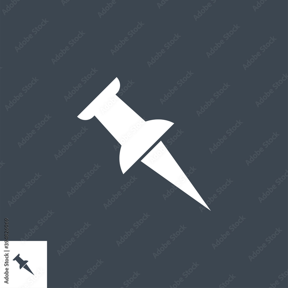 Push Pin related vector glyph icon. Isolated on black background. Vector illustration. Push Pin related vector glyph icon. Isolated on black background. Vector illustration.