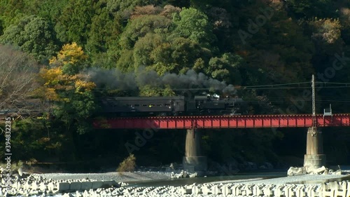 秋の大井川鐵道を走る蒸気機関車 photo