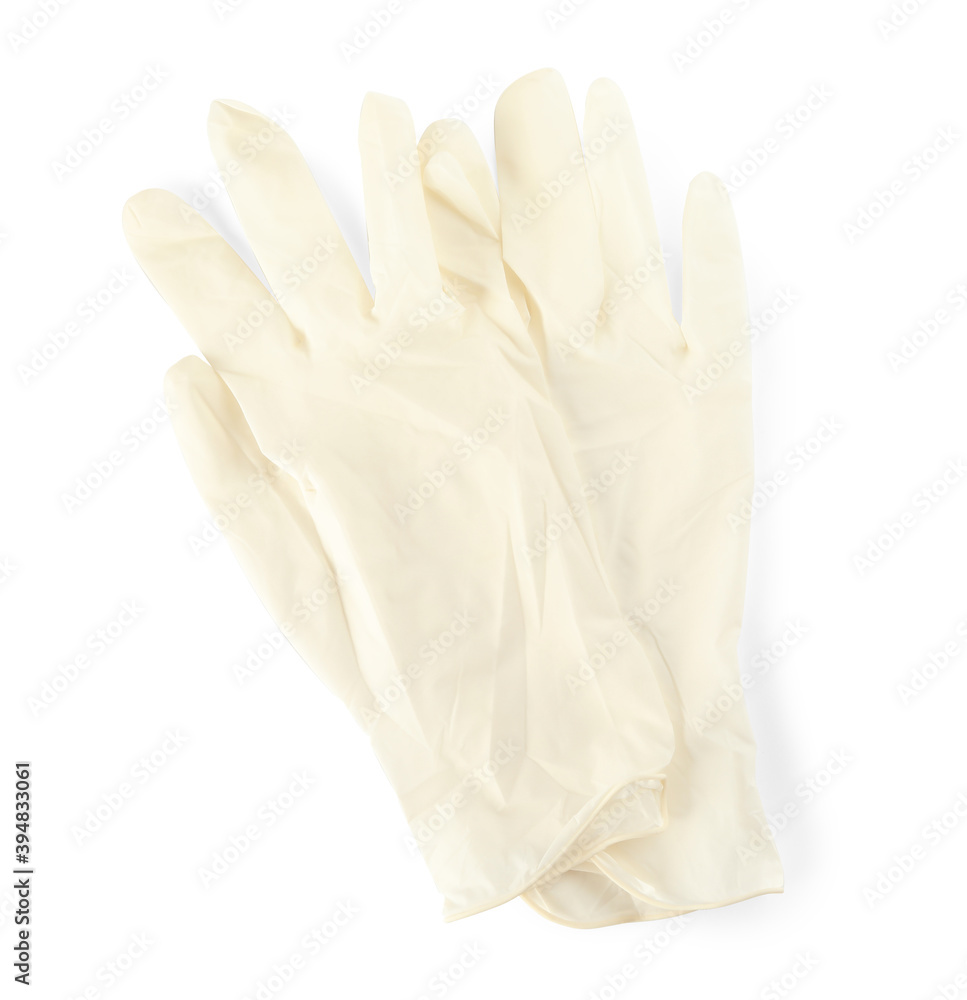 Obraz premium Pair of medical gloves isolated on white, top view