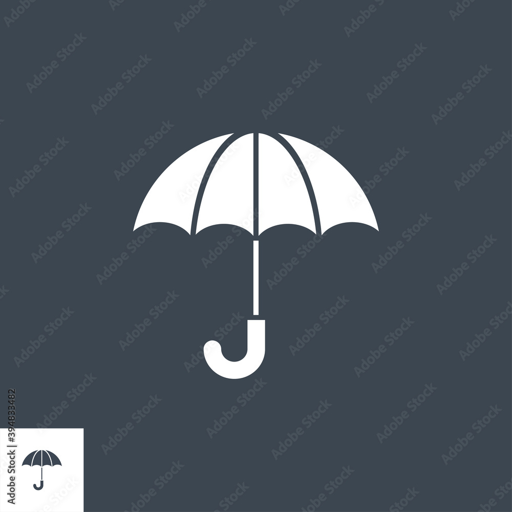 Umbrella related vector glyph icon. Isolated on black background. Vector illustration.
