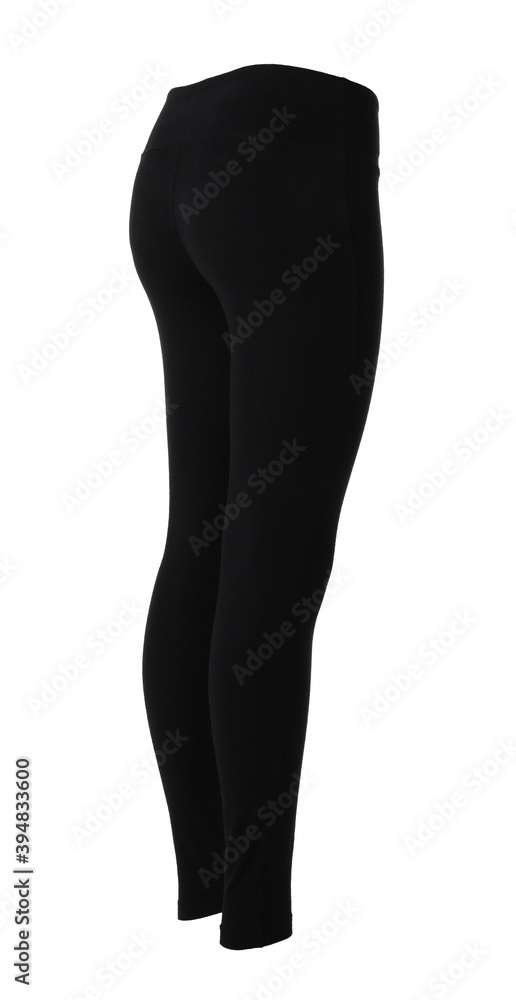 Black women's leggins isolated on white. Sports clothing Black women's leggins isolated on white. Sports clothing