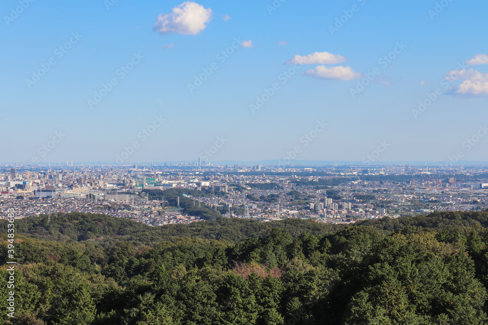Obraz premium 龍籠山から見た相模原市の街並み（神奈川県相模原市）