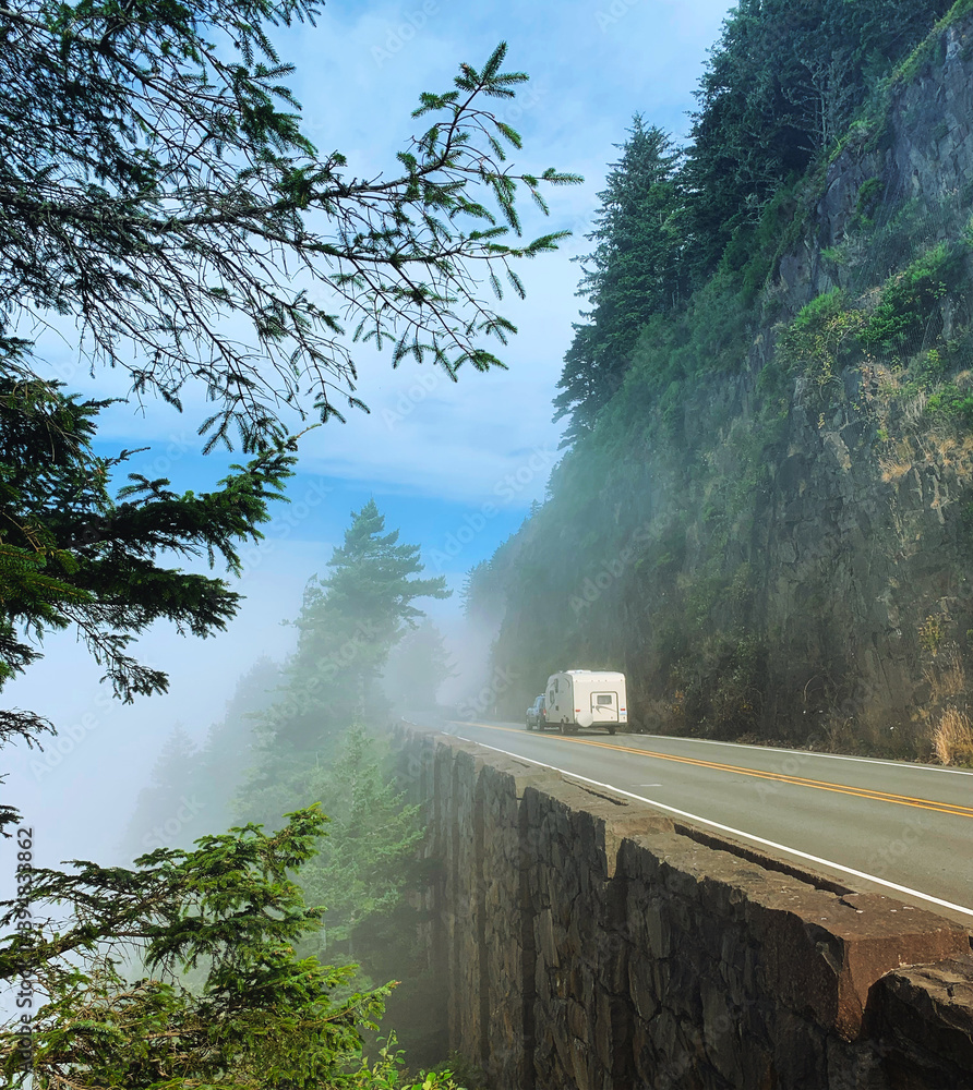 RV on Highway 101, Oregon Stock Photo | Adobe Stock